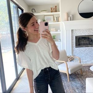 White V Tee with flow sleeves